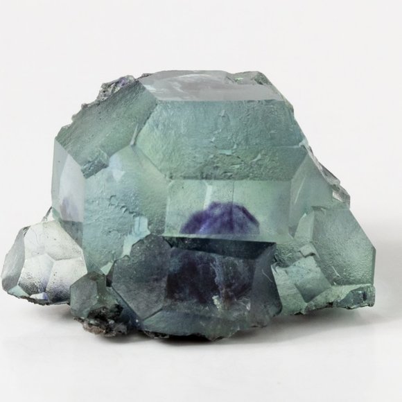 Rare AAA gemmy green fluorite with dark purple phantom cube - Picture 2 of 15